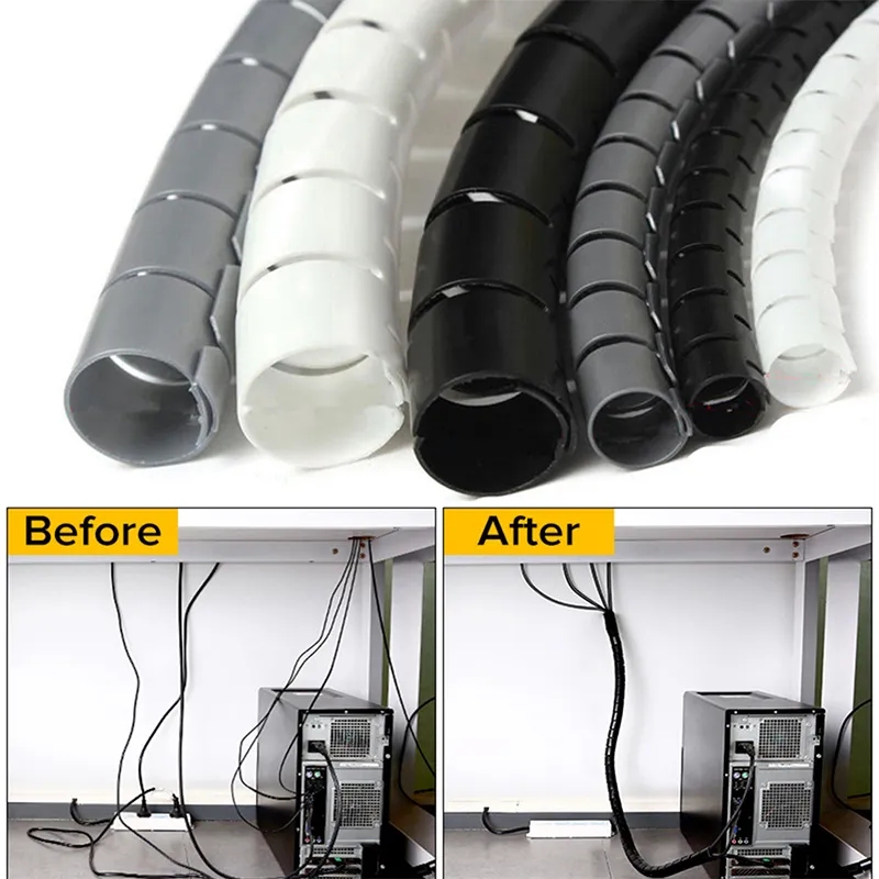 Plastic Pipe Clip - 1/2M Flexibele Spiraal Kabel Organizer Clips