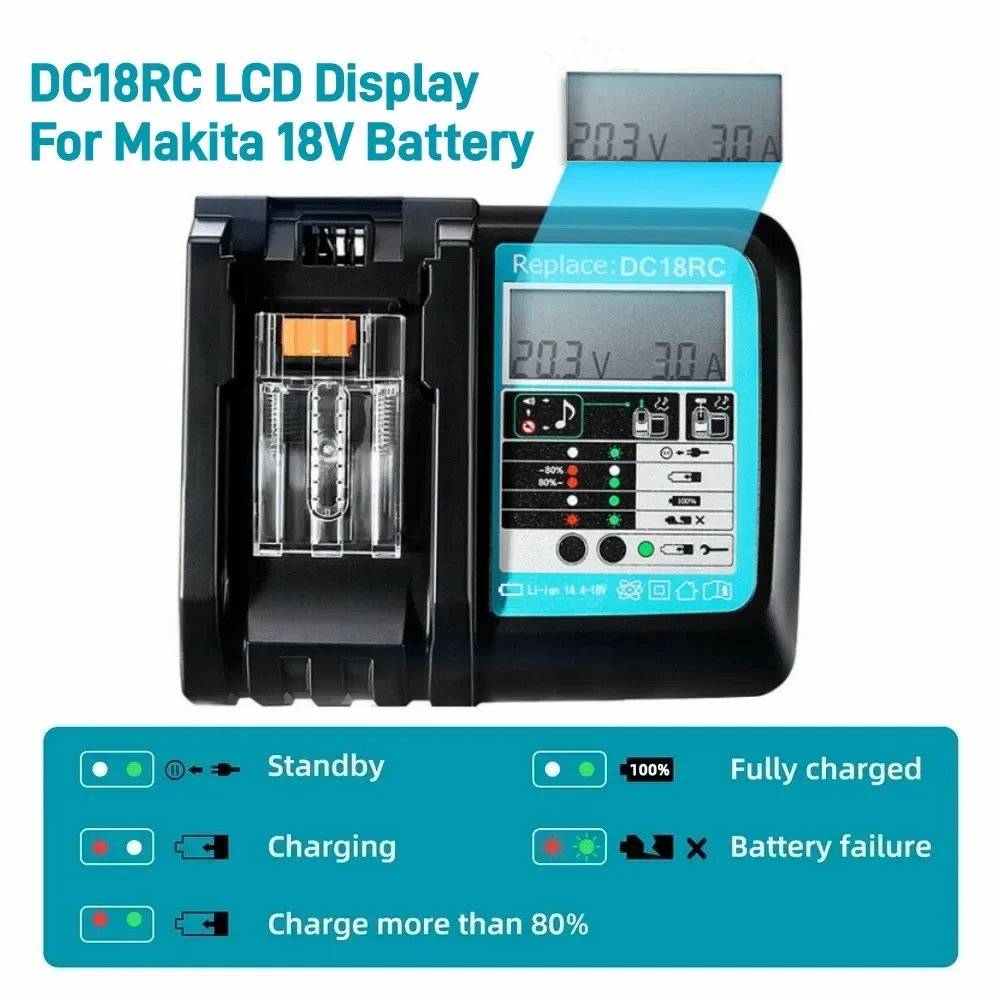 Makita Drill Hp1640 - DC18RC Li-ion batterij 3A oplader voor