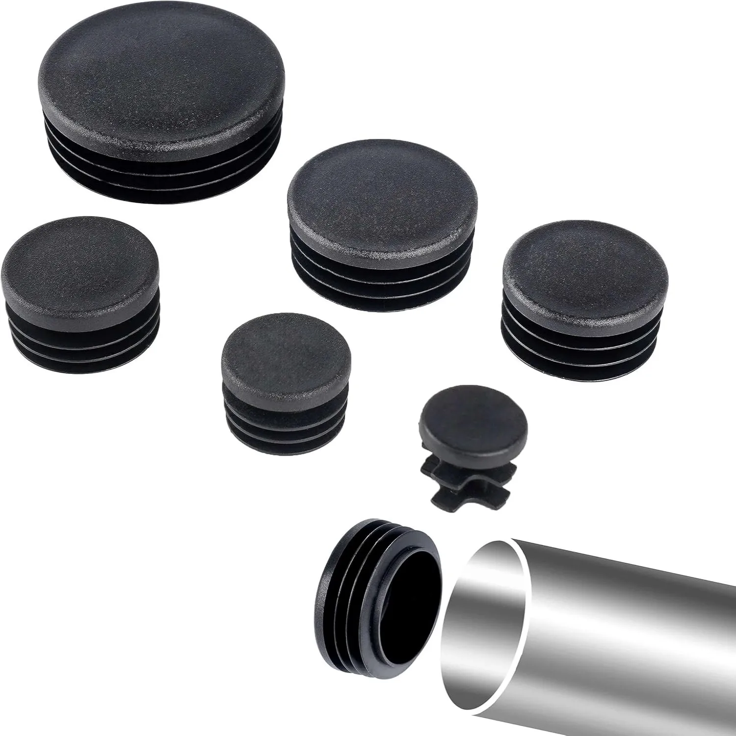 Zwarte Ronde Pijp Plug 10-60mm - Plastic Pipe Clip recensie en prijs