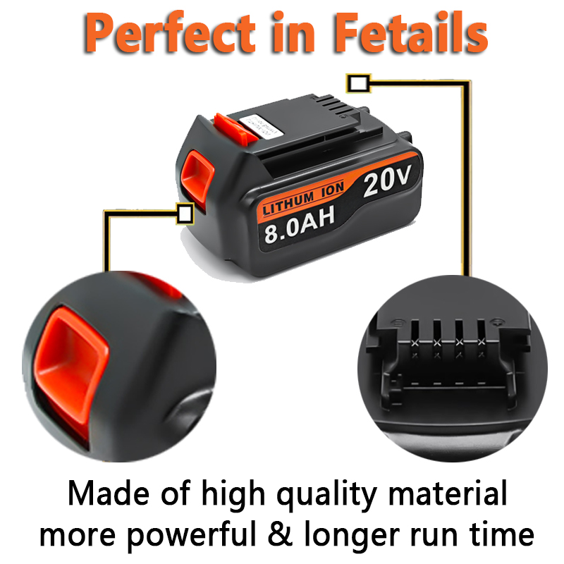 Hoge capaciteit 8Ah LBX20 Verv - Black+Decker Tool 20V Max recensie en prijs