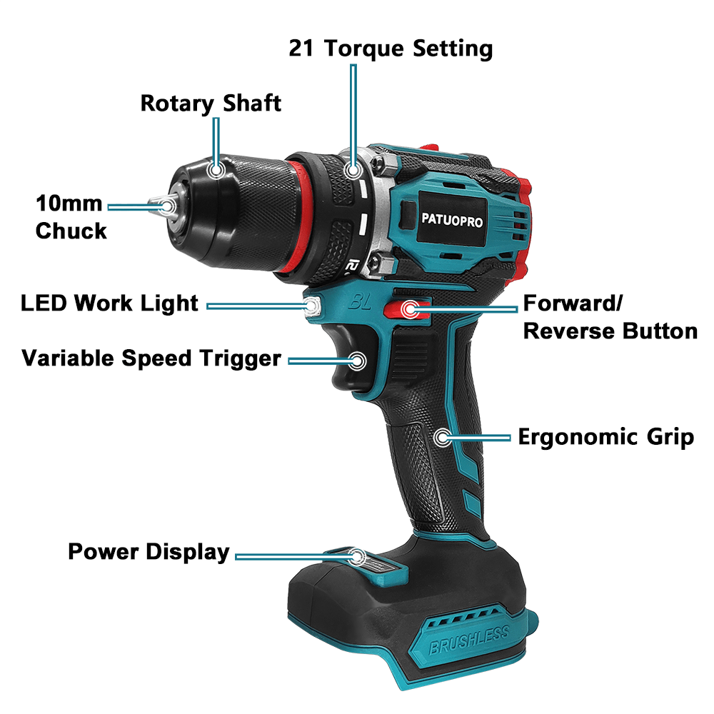 PATUOPRO 21V Draadloze Borstel - Makita Drill Ddf484 recensie en prijs